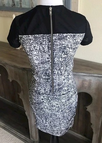 Kısa Gri Transparan Detaylı Elbise - Görsel 6