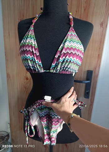 zeki marka Bohem Çok Renkli Bağcıklı Bikini - Görsel 4