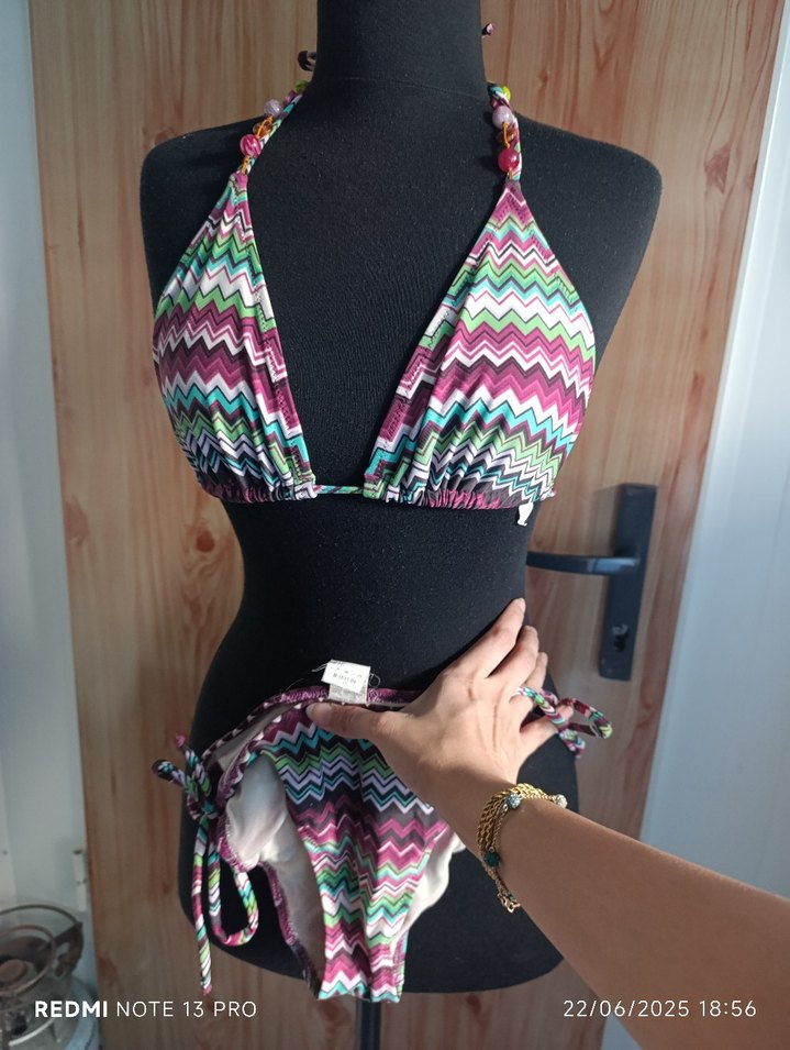 zeki marka Bohem Çok Renkli Bağcıklı Bikini - Görsel 4