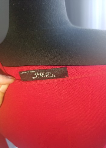 Kırmızı kayık yaka crop - Görsel 9