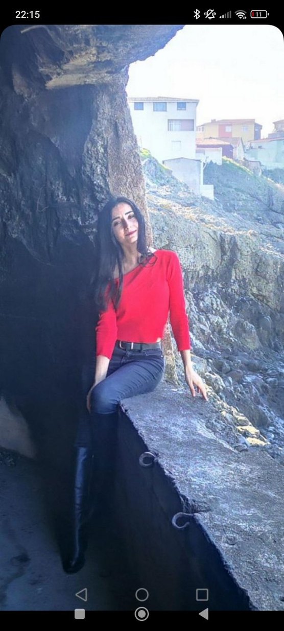 Kırmızı kayık yaka crop - Görsel 4