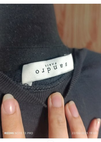 SANDRO MARKA  antrasit delikli  Kadın Sweatshirt - Görsel 5