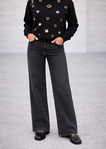 SANDRO MARKA  antrasit delikli  Kadın Sweatshirt - Görsel 2