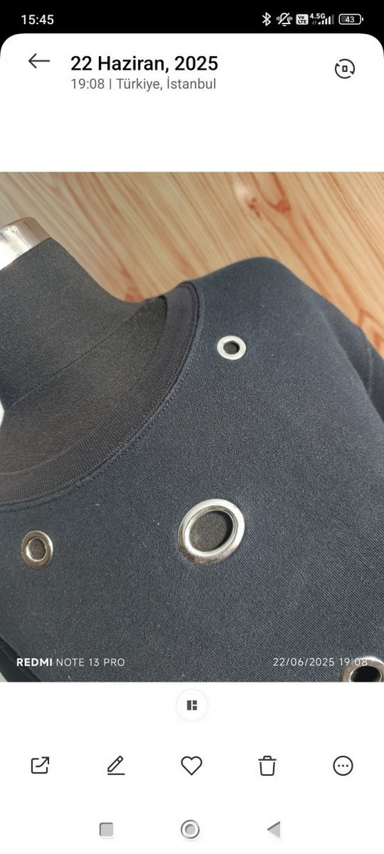 SANDRO MARKA  antrasit delikli  Kadın Sweatshirt - Görsel 4