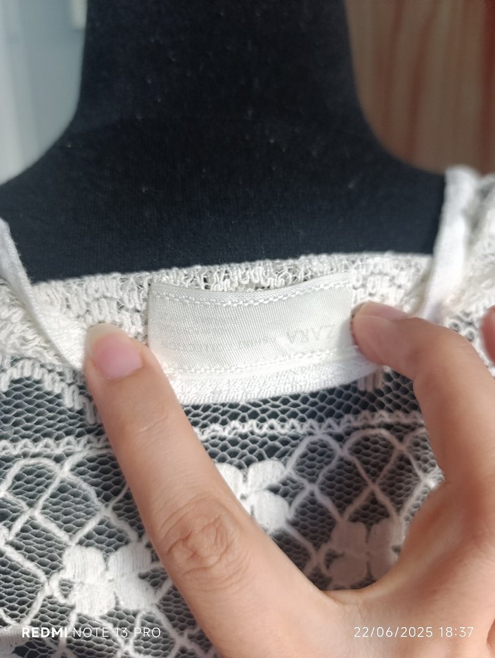 zara Dantel Detaylı Beyaz t-shirt - Görsel 3