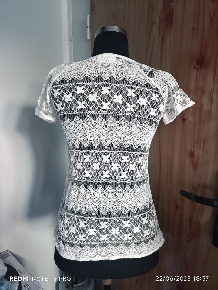 zara Dantel Detaylı Beyaz t-shirt - Görsel 2