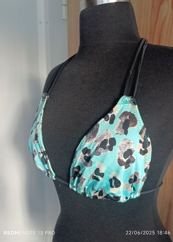 Leopar Desenli Turkuaz İpli Bikini - Görsel 3