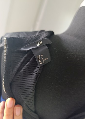 Siyah Kısa Kollu Mavi Mini Elbise - Görsel 10