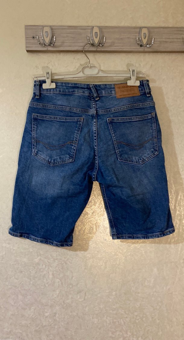 Erkek Mavi Denim Kısa Loose Fit Şort - Görsel 2