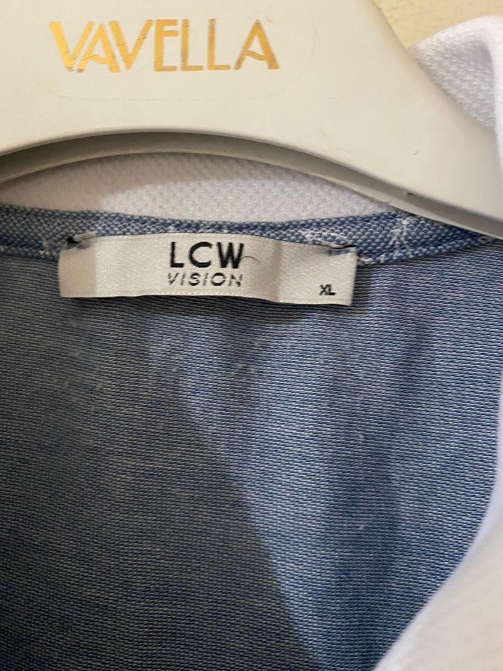 Düğmeli Kısa Kollu Mavi Polo Tişört - Görsel 3