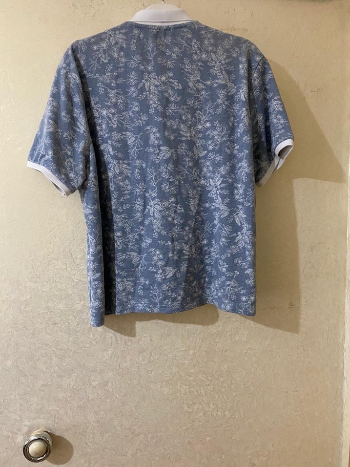 Düğmeli Kısa Kollu Mavi Polo Tişört - Görsel 2