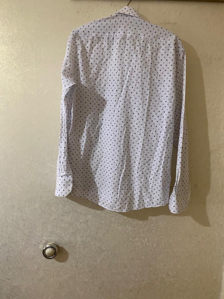 Erkek Beyaz Uzun Kollu Pamuk Gömlek - Görsel 2