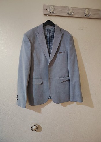 Gri Düz Desenli Erkek Ceket - Görsel 2