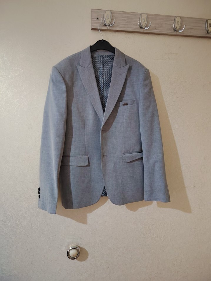 Gri Düz Desenli Erkek Ceket - Görsel 2