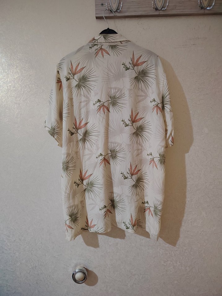 Bej Desenli Kısa Kollu Erkek Keten Gömlek - Görsel 2