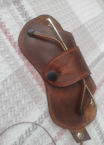 El yapımı hakiki deri Gözlük kılıfıı - Görsel 2