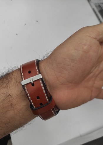 Kahverengi Deri Kayışlı Biker Erkek Saat kordonu - Görsel 2