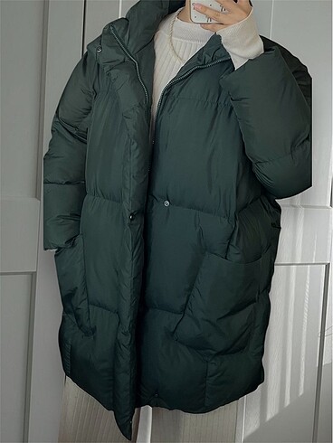 universal Beden yeşil Renk Oversize Şişme Mont Yeşil