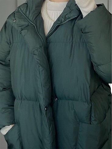 universal Beden Oversize Şişme Mont Yeşil