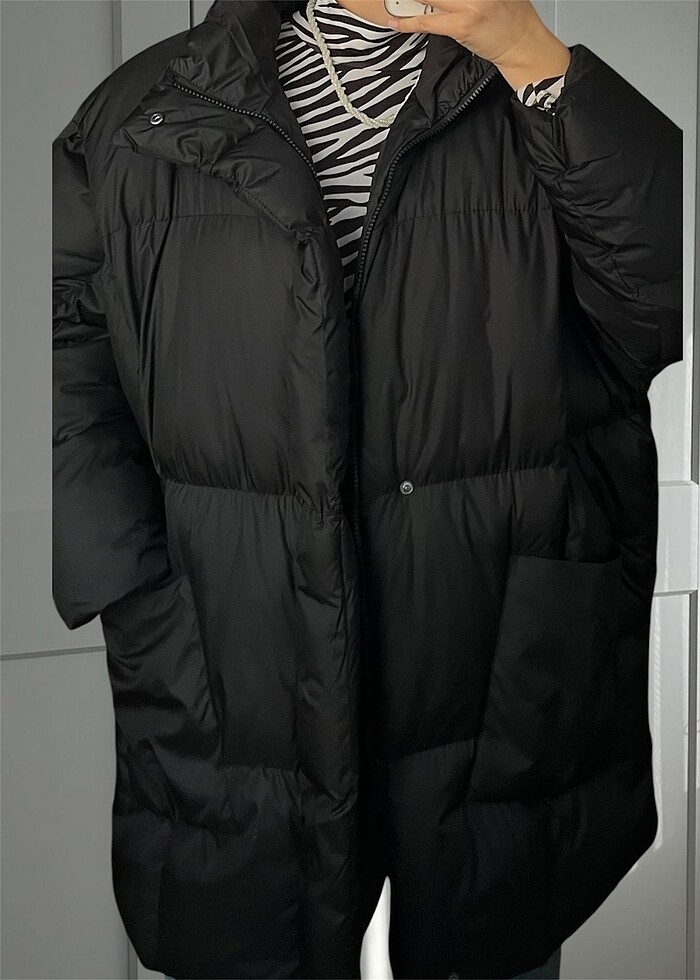 Siyah Oversize Mont - Görsel 2