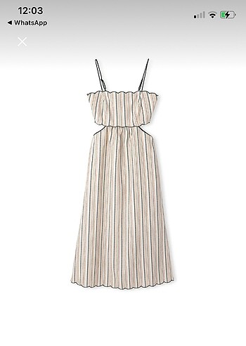 s Beden Twist çizgi desen cutout elbise