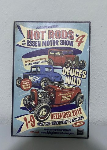 Parlak Kırmızı Hot Rod Model Duvar Tablosu