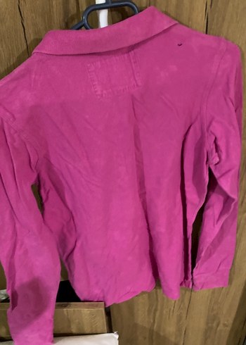 Uzun Kollu Pembe Kız Polo Tişört - Görsel 2