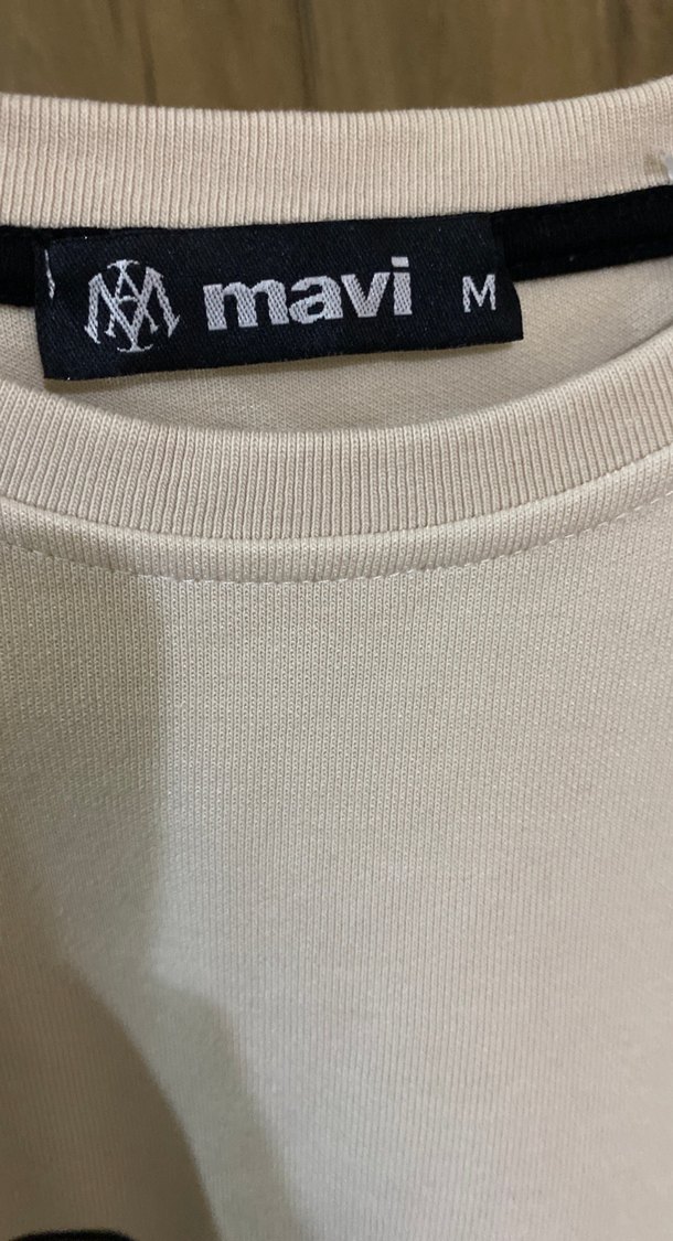 Mavi Baskılı Beyaz Kadın Sweatshirt - Görsel 3