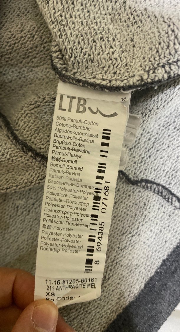 Gri Uzun Kollu Salaş Sweatshirt - Görsel 3