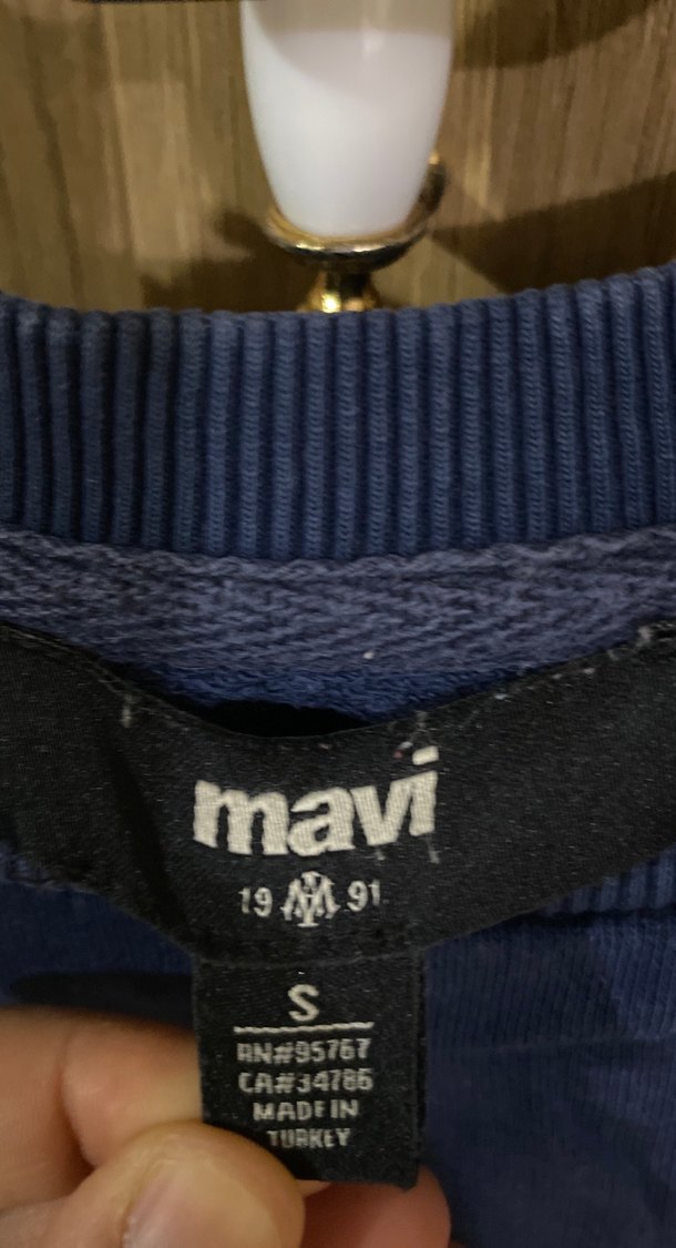 Mavi Baskılı Triko Uzun Kollu Sweatshirt - Görsel 3