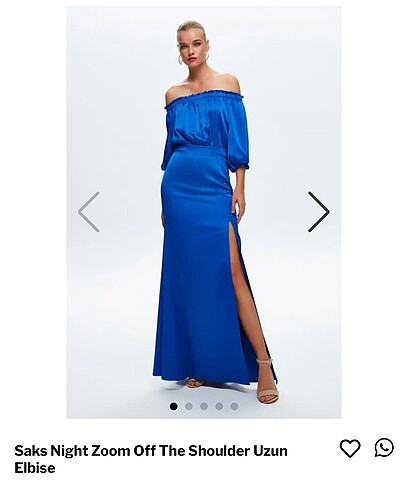 Saks Night Zoom Off The Shoulder Uzun Elbise