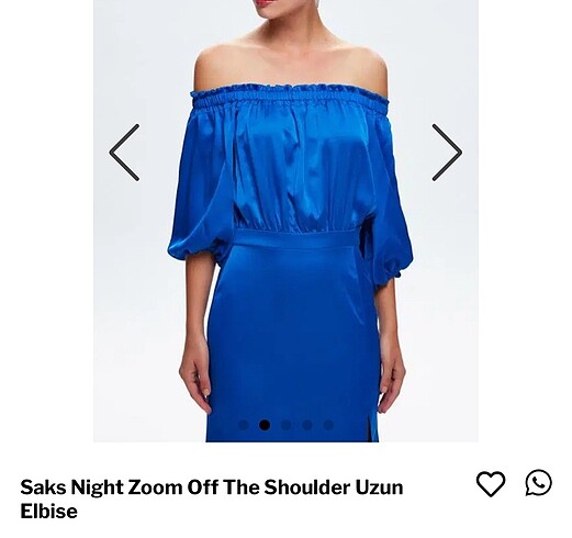 xs Beden Saks Night Zoom Off The Shoulder Uzun Elbise