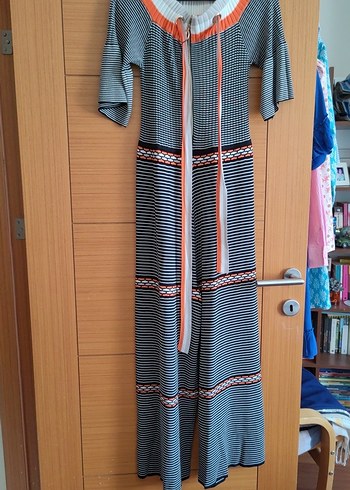 Çizgili Örgü Tulum Twist
