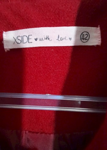 Bordo Düğmeli Midi Kadın Kaban - Görsel 3