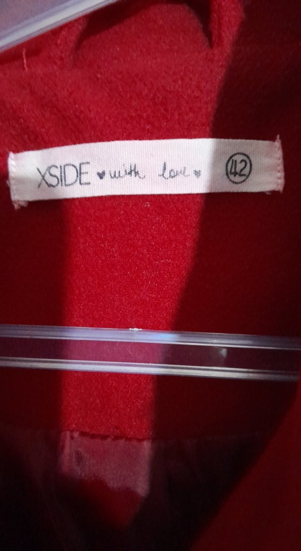 Bordo Düğmeli Midi Kadın Kaban - Görsel 3