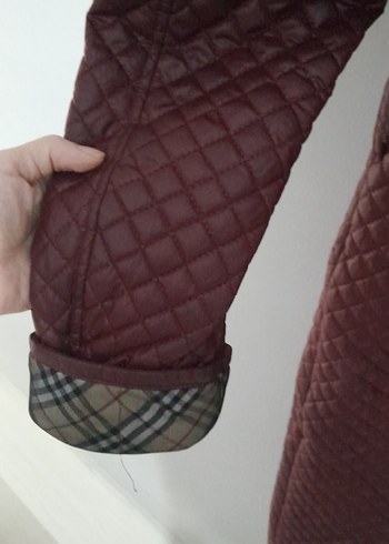 Bordo Düğmeli Kadın Uzun mont - Görsel 6