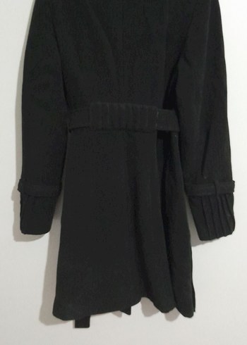 Çift Düğmeli Siyah Kaban - Görsel 4