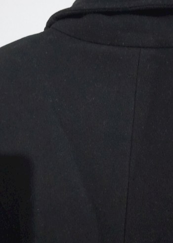 Çift Düğmeli Siyah Kaban - Görsel 6