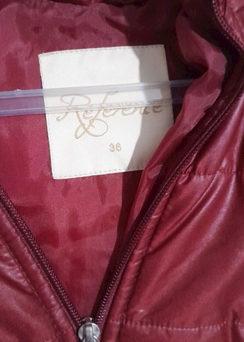 Bordo Uzun Kadın Kışlık Mont Fermuarlı - Görsel 3