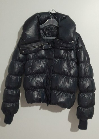 Kadin lacivert kışlık mini mont - Görsel 2