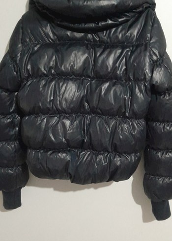 Kadin lacivert kışlık mini mont - Görsel 5