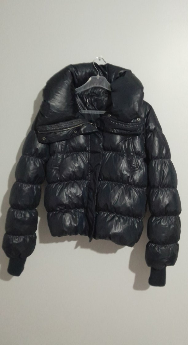 Kadin lacivert kışlık mini mont - Görsel 2