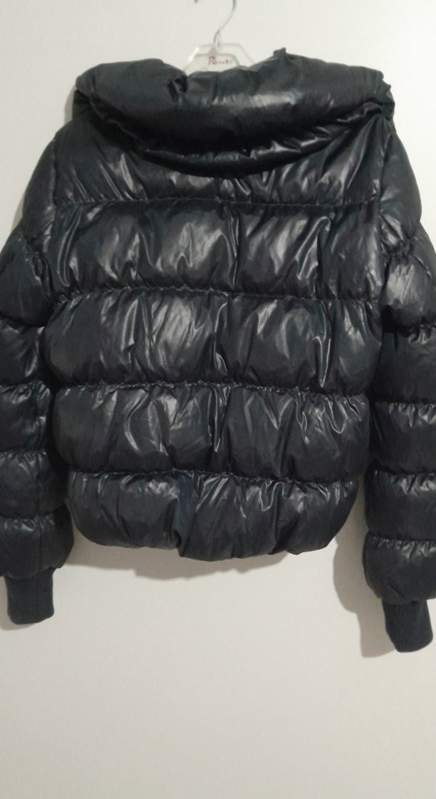 Kadin lacivert kışlık mini mont - Görsel 5