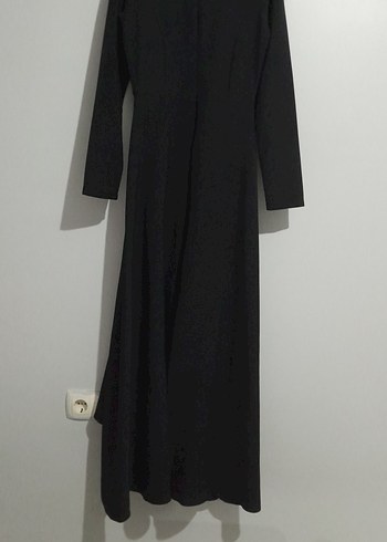 Uzun Siyah Gotik Pilili Elbise - Görsel 5