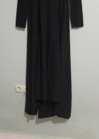 Uzun Siyah Gotik Pilili Elbise - Görsel 2