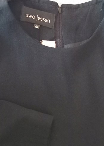 Abiye Elbise  Isvicre Mali Siyah Uzun Kollu Astarli,44 beden - Görsel 5