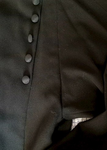 Abiye Elbise  Isvicre Mali Siyah Uzun Kollu Astarli,44 beden - Görsel 3