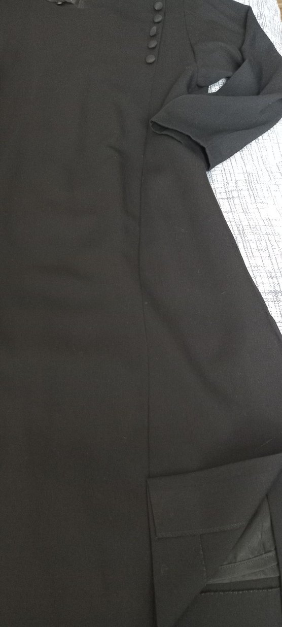 Abiye Elbise  Isvicre Mali Siyah Uzun Kollu Astarli,44 beden - Görsel 4