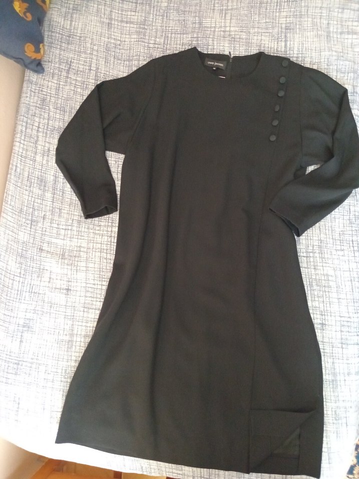 Abiye Elbise  Isvicre Mali Siyah Uzun Kollu Astarli,44 beden - Görsel 2