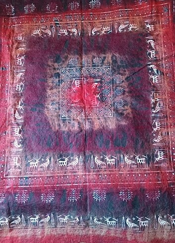 Beden bordo Renk Antik masa ortusu keçe kumas Anadolu motifli